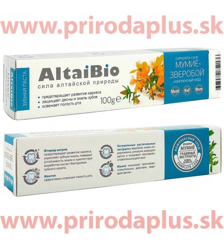 Zubná pasta AltajBio - mumio, ľubovník bodkovaný, koloidné striebro 75 ml