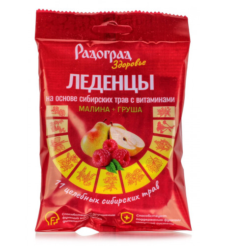 Bylinné cukríky malina a hruška 48 g