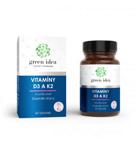 VITAMÍNY D3 a K2 - 60 kapsúl - Green idea