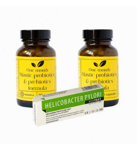 Set na podporu trávenia: 2x Masticha PROBIOTICS & PREBIOTICS + test na helikobaktera