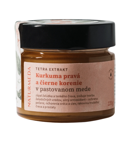 Terapeutický med s kurkumou a čiernym korením - 220g - Naturmeda