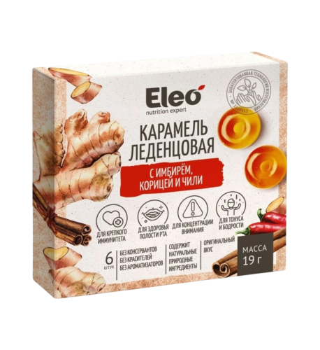 Karamelové cukríky so zázvorom, škoricou a chilli - 6ks/19g - ELEO