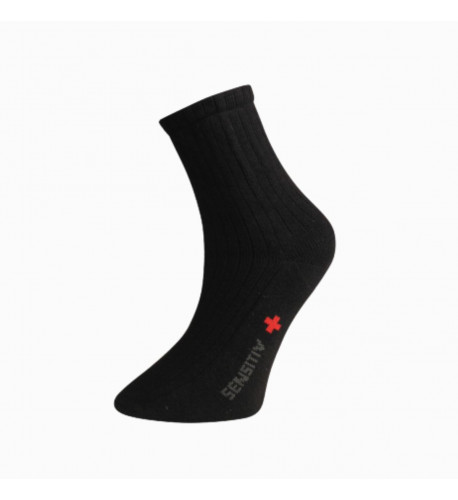 Ponožky pre osoby s objemnými nohami - čierne - Ovecha Veľkosť: L (35-38)