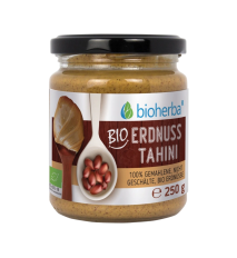 100 % bio arašidové tahini z mletých nelúpaných jadier – 250 g – Bioherba