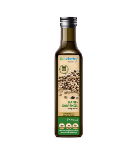 Konopný olej lisovaný za studena - 250 ml - Bioherba