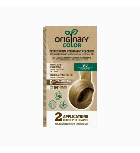 Profesionálna sada na farbenie vlasov s keratínom a rastlinnými olejmi - RÔZNE ODTIENE - Originary Color Farba: Veľmi svetlá blond 9.0