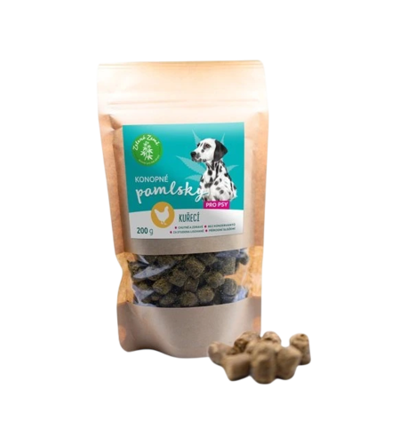 Konopné maškrty pre psov – kuracia príchuť - 200 g - Zelená Země
