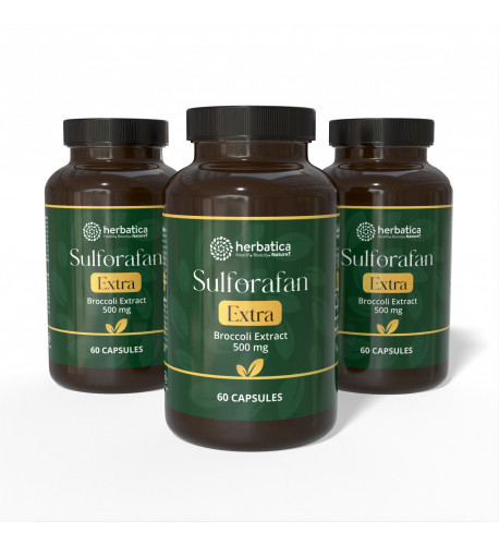 Zvýhodnený set: 3x Sulforafán EXTRA - extrakt z brokolice 500 mg, 60 kapsúl