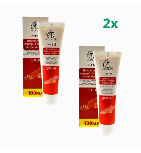 Zvýhodnený set: 2x Krém na starostlivosť o nohy, pätné ostrohy, haluxy a dna - 100ml - Ecolek