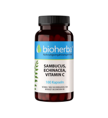 Baza čierna, echinacea a vitamín C – 100 kapsúl – Bioherba Baza čierna, echinacea a vitamín C – 100 kapsúl – Bioherba