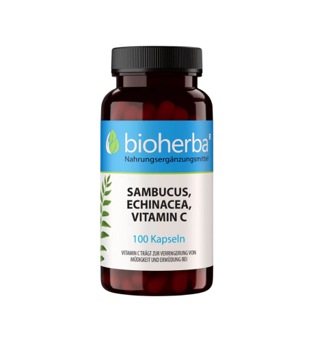 Baza čierna, echinacea a vitamín C – 100 kapsúl – Bioherba