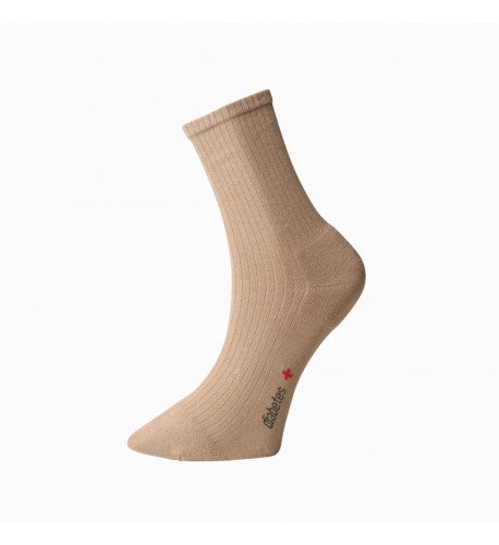 Ponožky s jemným zovretím lemu - s mikroplyšom v päte a špičke - béžové - Ovecha Veľkosť: 29-30