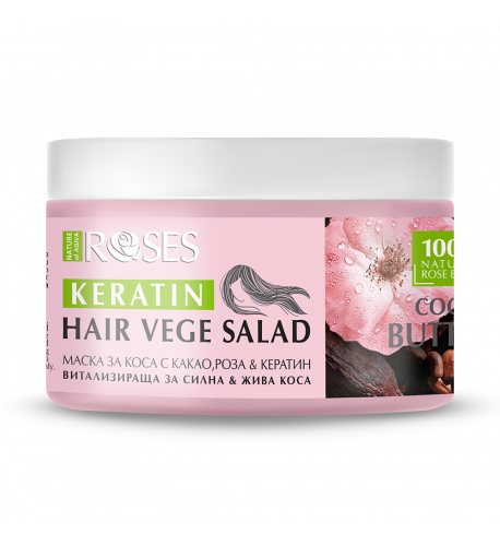 Vitalizujúca maska na vlasy VEGE SALAD s kakaom, ružou a keratínom 350 ml - NATURE OF AGIVA