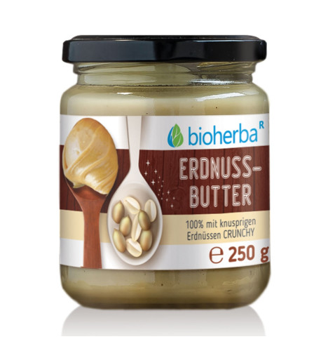 Arašidové maslo crunchy s kúskami - 250 g - Bioherba Arašidové maslo crunchy s kúskami - 250 g - Bioherba