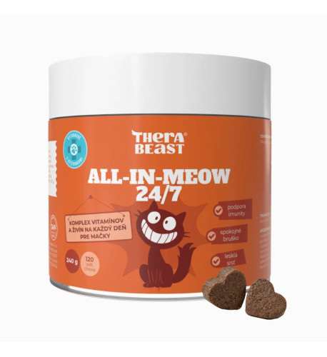 All-in-meow 24/7 – komplex vitamínov a živín pre mačky – 120 ks – Therabeast