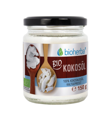 100 % bio kokosový olej za studena lisovaný – 150 g – Bioherba