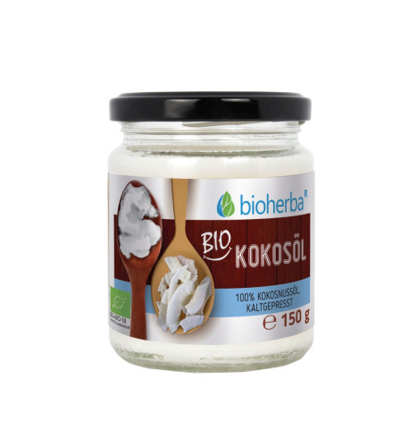 100 % bio kokosový olej za studena lisovaný – 150 g – Bioherba