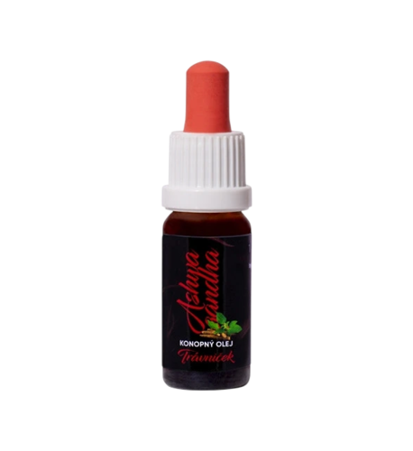 Cannabis 7,5 % (tetra extrakt)  konopný olej s Ashwagandhou - 10 ml - Trávniček