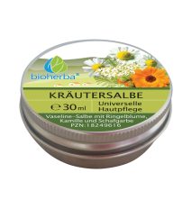 Bylinná masť s nechtíkom, harmančekom a rebríčkom - 30 ml - Bioherba Bylinná masť s nechtíkom, harmančekom a rebríčkom - 30 ml - Bioherba