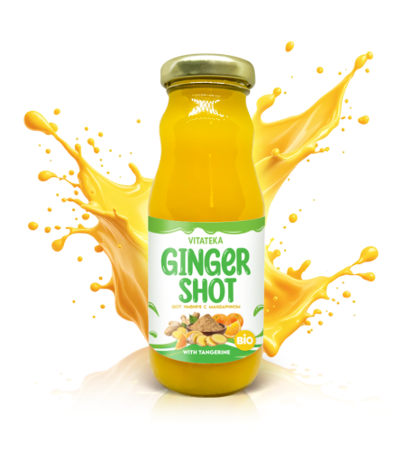 Zázvorový shot s mandarínkou – 200 ml – Vitateka