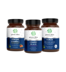 Zvýhodnený set Svaly, kosti a imunita: Horčík + Vitamíny D3 K2 + Vitamín C - Green idea Zvýhodnený set Svaly, kosti a imunita: Horčík + Vitamíny D3 K2 + Vitamín C - Green idea