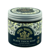 Čierne husté saunové mydlo na telo a vlasy - 400 ml - Herbal Traditions