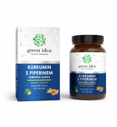 Kurkumin s piperínom - bylinný extrakt - 60 kapsúl - Green idea