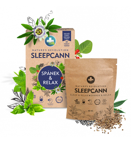 SLEEPCANN SPÁNOK A RELAXÁCIA doplnok stravy  - 60 tabliet - Annabis
