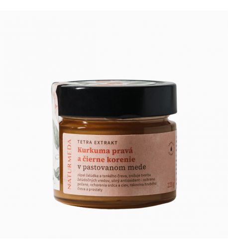 Terapeutický med s kurkumou a čiernym korením - 220g - Naturmeda