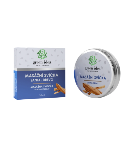 Masážna sviečka – santalové drevo 30 ml – Green idea