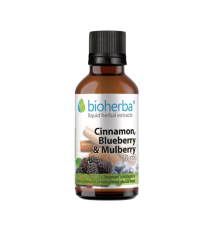 Cejlónska škorica, čučoriedka & čierna moruša kvapky – tinktúra – 50 ml – Bioherba