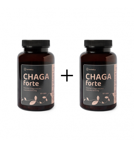 Zvýhodnený set: 2 x Čaga sibírska FORTE - 60 vegánskych kapsúl (600mg/ kapsula) -