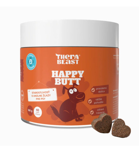 Happy Butt – podpora análnych žliaz a správnej stolice pre psov – 60 ks – Therabeast