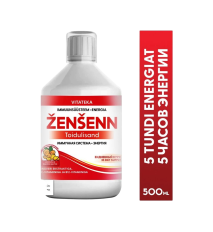 Vitamínový bylinný nápoj – ženšen, eleuterokok a zázvor – 500 ml – Vitateka