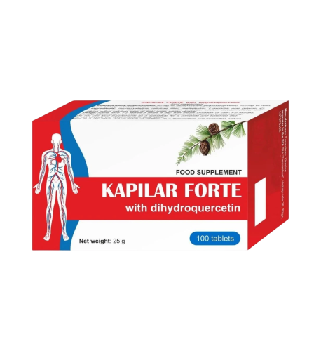 KAPILAR FORTE - doplnok stravy s dihydrokvercetínom, rutínom a vitamínom C - 100 tabliet - Farmakom KAPILAR FORTE - doplnok stravy s dihydrokvercetínom, rutínom a vitamínom C - 100 tabliet - Farmakom