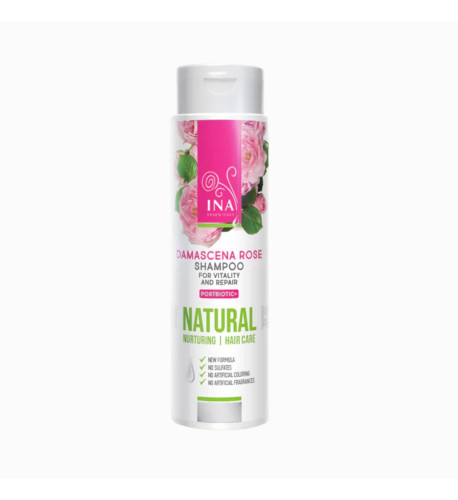 Prírodný ružový šampón - suché a poškodené vlasy - 200 ml - INA Essentials Prírodný ružový šampón - suché a poškodené vlasy - 200 ml - INA Essentials