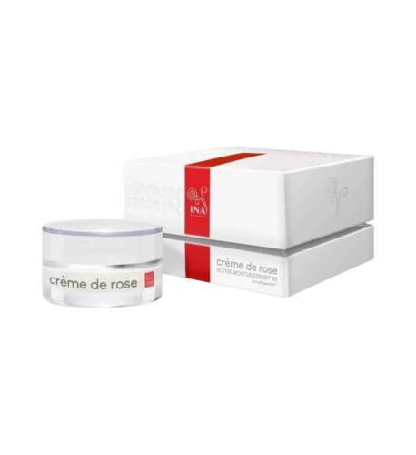 Crème de rose - hydratačný krém s SPF30 - vysoko obohatený o organický esenciálny ružový olej - 50 ml - INA Essentials Crème de rose - hydratačný krém s SPF30 - vysoko obohatený o organický esenciálny ružový olej - 50 ml - INA Essentials