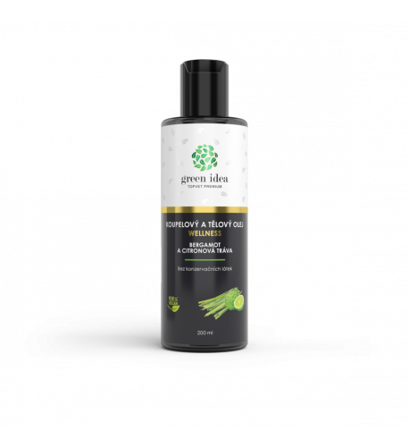 Bergamot a citrónová tráva – kúpeľový a telový olej 200 ml – Green idea