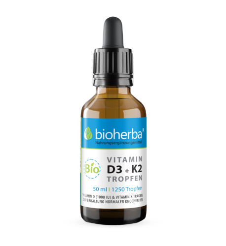 Vitamín D3 + K2 kvapky BIO - 50 ml - Bioherba Vitamín D3 + K2 kvapky BIO - 50 ml - Bioherba