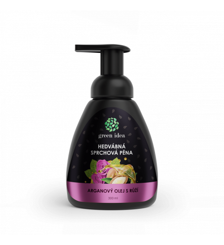 Hodvábna sprchová pena – arganový olej s ružou 300 ml – Green idea