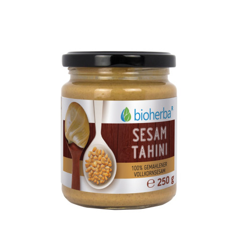 100 % sezamové tahini z mletého celozrnného sezamu – 250 g – Bioherba