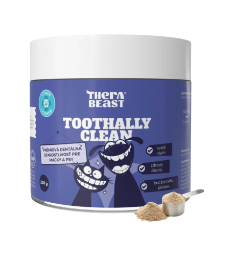Toothally clean – prášok na zuby a ďasná pre psov a mačky – 200 g – Therabeast