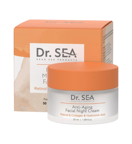 Anti-aging nočný krém na tvár s retinolom, kolagénom a kyselinou hyalurónovou - 50ml - Dr. Sea Anti-aging nočný krém na tvár s retinolom, kolagénom a kyselinou hyalurónovou - 50ml - Dr. Sea