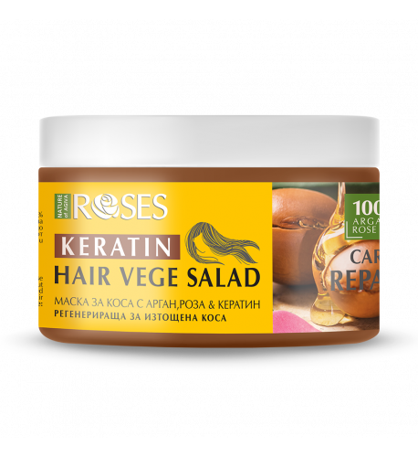 Regeneračná maska na vlasy VEGE SALAD a argánom, ružou a keratínom 350 ml - NATURE OF AGIVA