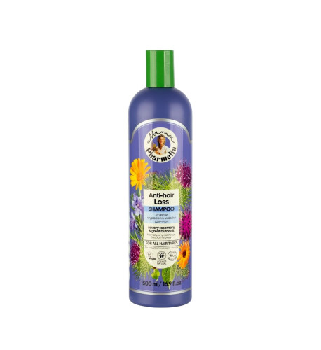 Šampón proti vypadávaniu vlasov s rozmarínom a lopúchom - 500 ml - Mama Pharmelia Šampón proti vypadávaniu vlasov s rozmarínom a lopúchom - 500 ml - Mama Pharmelia