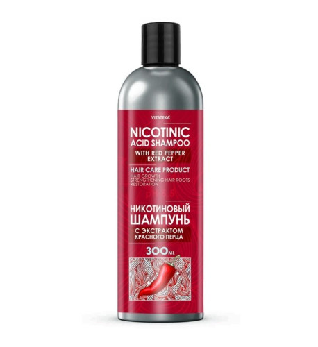 Šampón s kyselinou nikotínovou a extraktom z červenej papriky – 300 ml – Vitateka