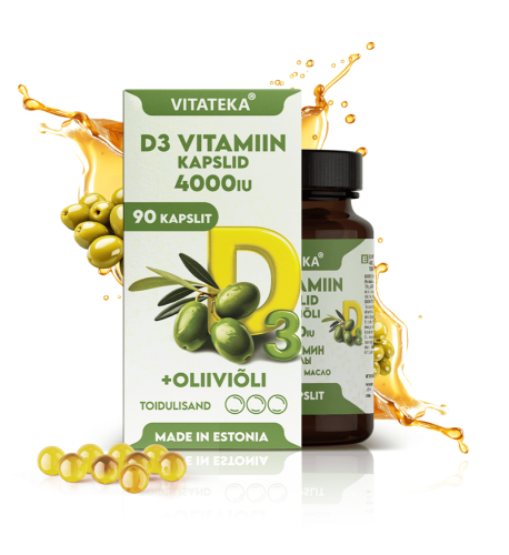 Vitamín D3 4000 IU s olivovým olejom – 90 kapsúl – Vitateka