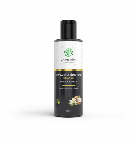 Kokos a vanilka kúpeľový a telový olej 200 ml - Green idea