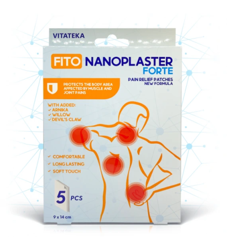 Fito Nanoplast Forte – náplaste na bolesť svalov a kĺbov – 5 ks – Vitateka