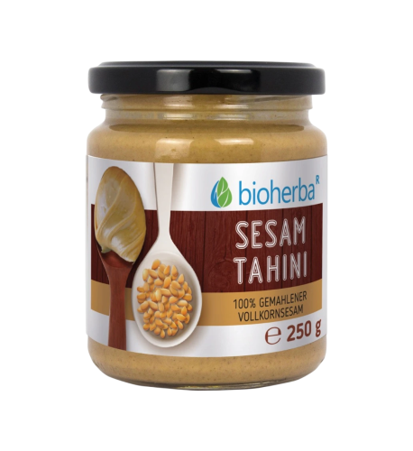 100 % sezamové tahini z mletého celozrnného sezamu – 250 g – Bioherba